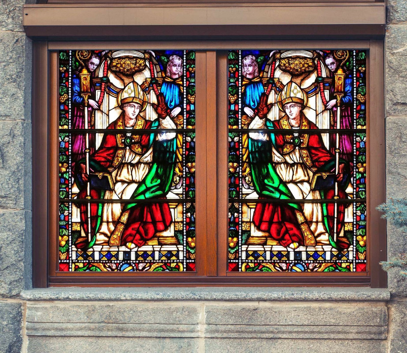 3D Prince Church ZHU089 Window Film Print Sticker Cling Stained Glass UV Zoe