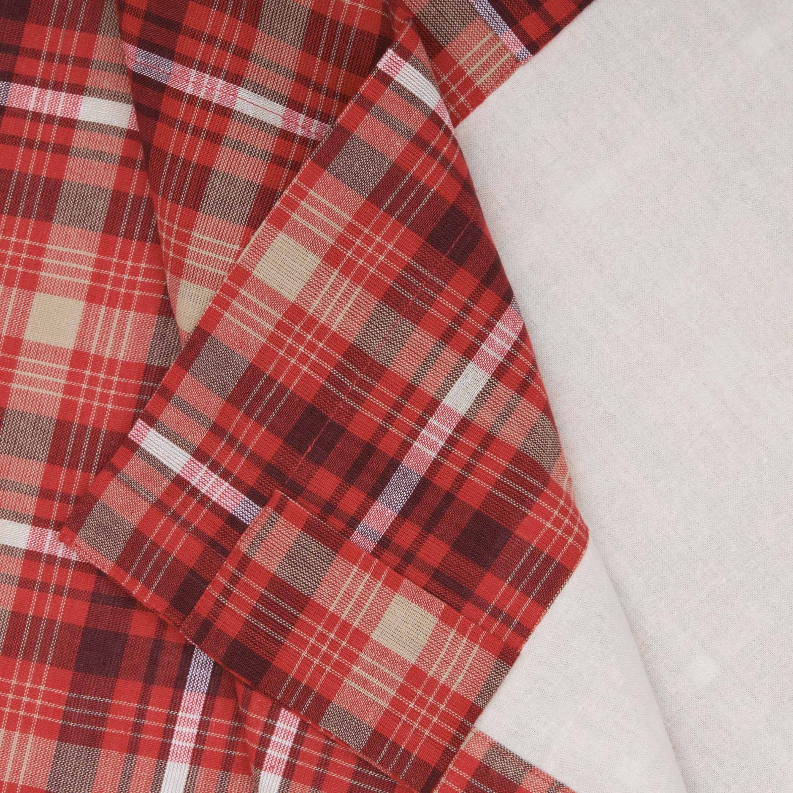 Red Plaid Prairie Panel Set, NEW, Country, Primitive, Farmhouse Curtains, 63″
