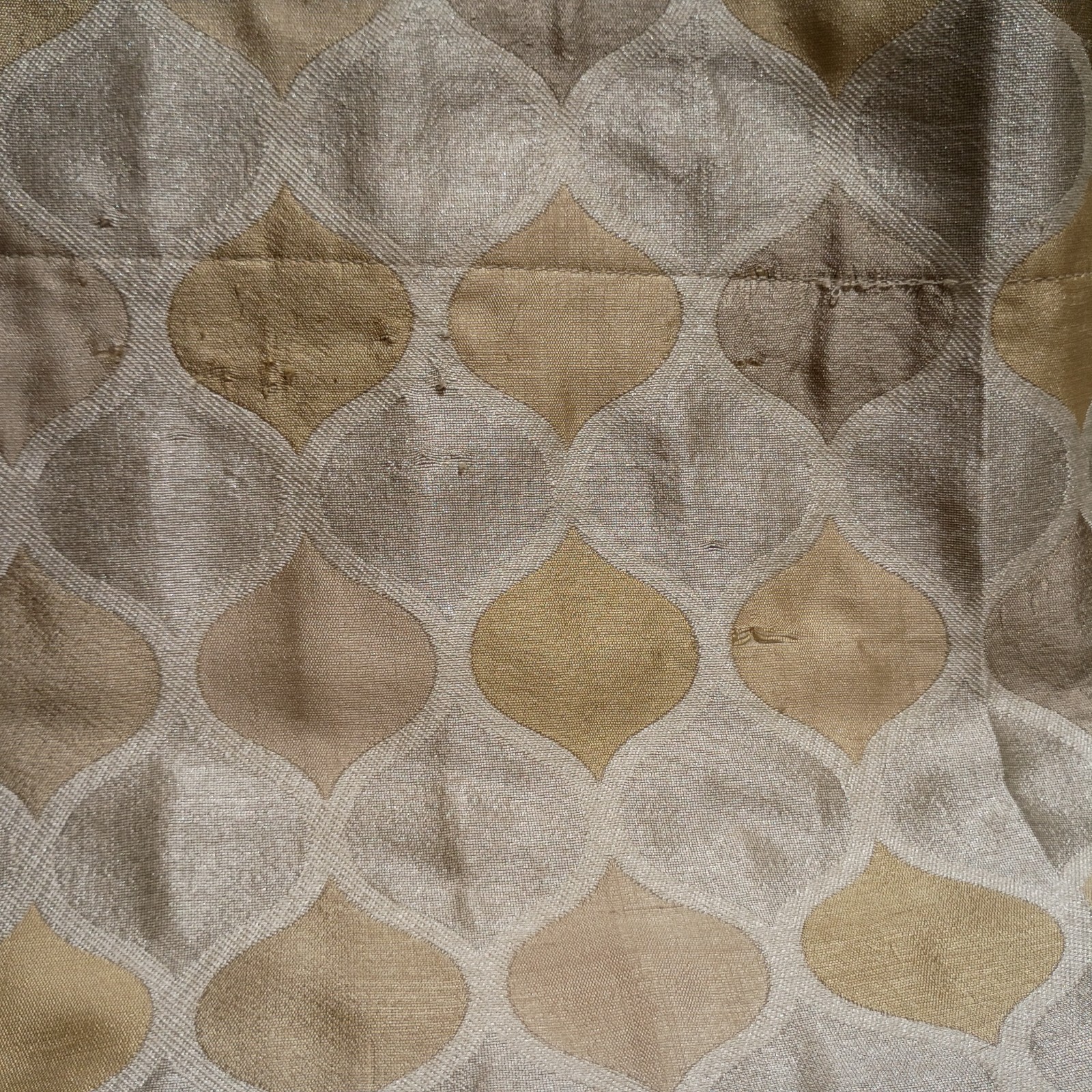 RICHLOOM Riga Curtains 51 x 96 Gold Silver Geometric Art Deco Hollywood Regency