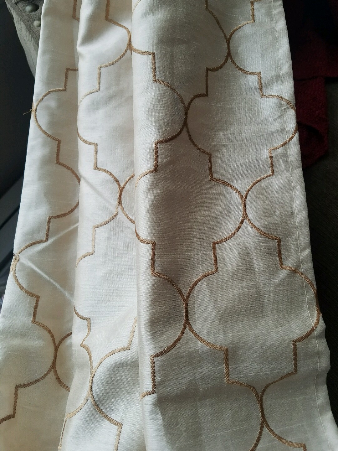 Lafayette 56″ X 84″ Faux Silk Metallic Print Grommet Panel Gold Color