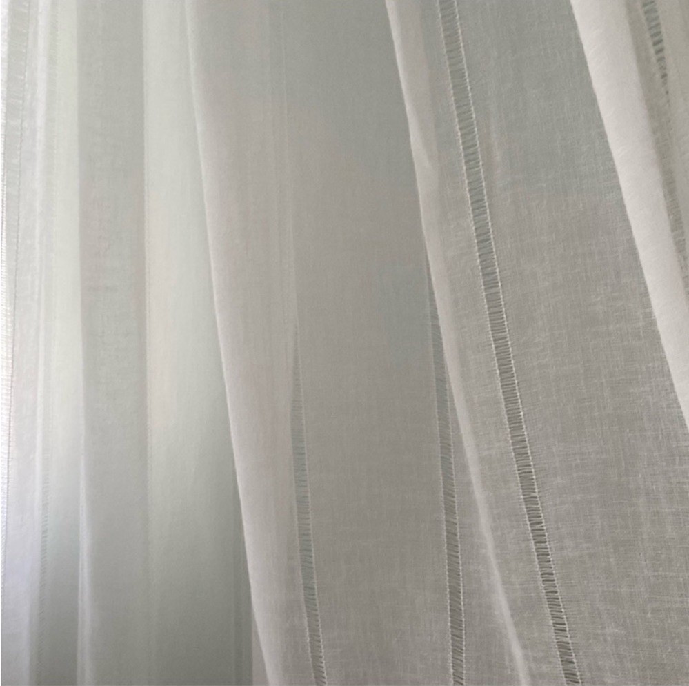 NEW Ralph Lauren 54”x84” White Hamilton Sheer 2 CURTAIN Panels Woven Stripes NWT