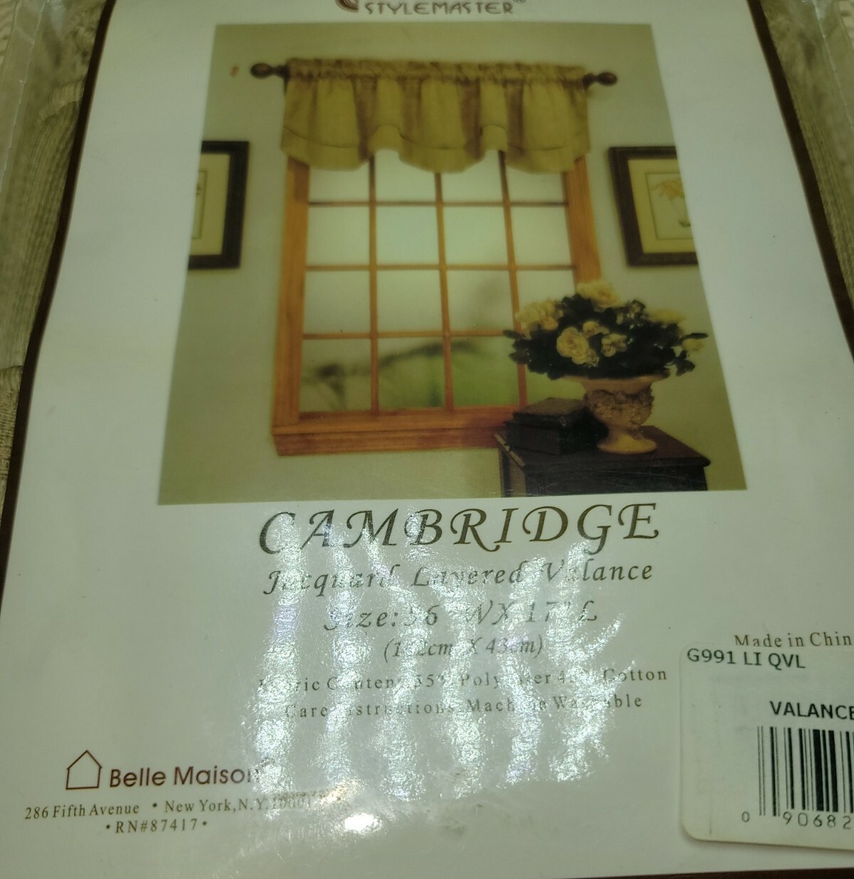 Stylemaster Windsor Jacquard Layered Valance 56″ X 17″ Cambridge Belle Maison