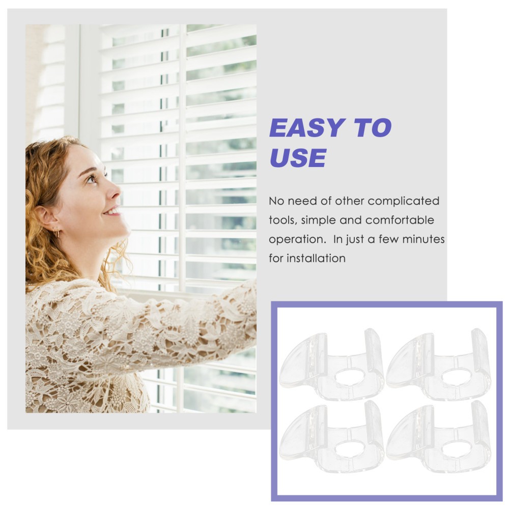 4 Pcs Cordless Roller Shade Handles Transparent Plastic Pulls For Window Blinds
