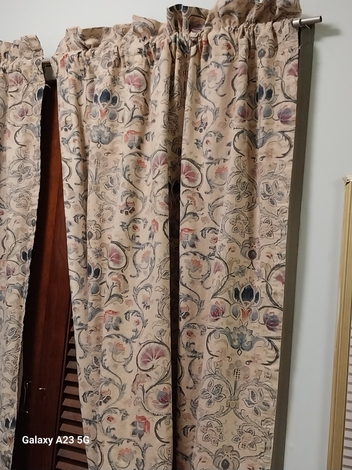 Vintage Ralph Lauren Provence Drapes Pair-84″ long Washed -Cotton/Lined