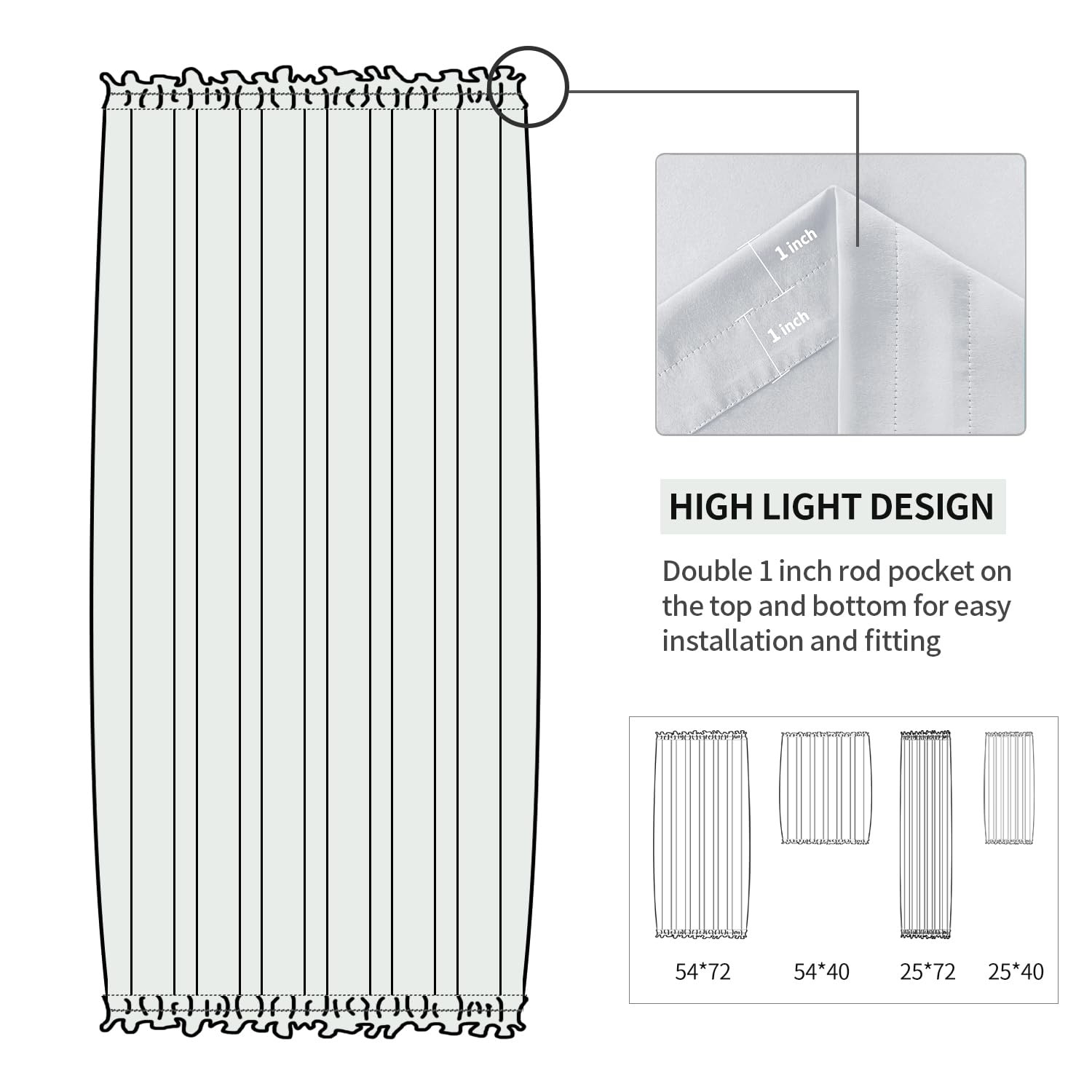 French Door Thermal Curtains, Rod Pocket, Privacy Panel, Greyish White