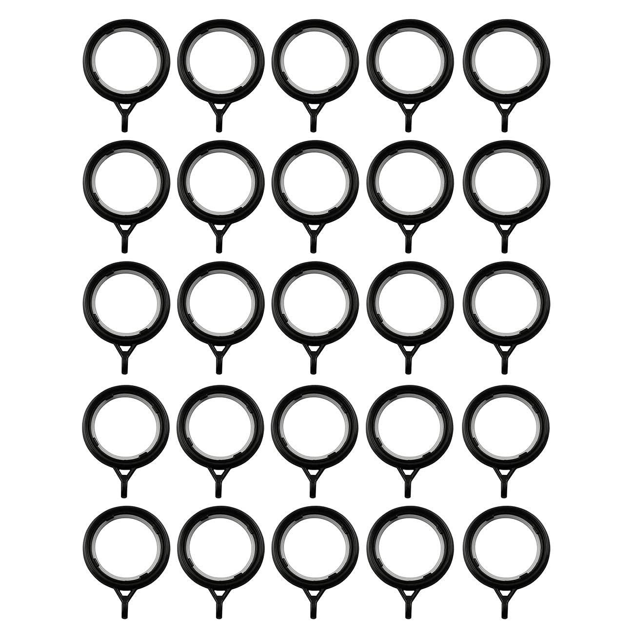 25PCS Plastic Curtain Rings for Curtains and Rods Built-in Nanoscale Silencin…