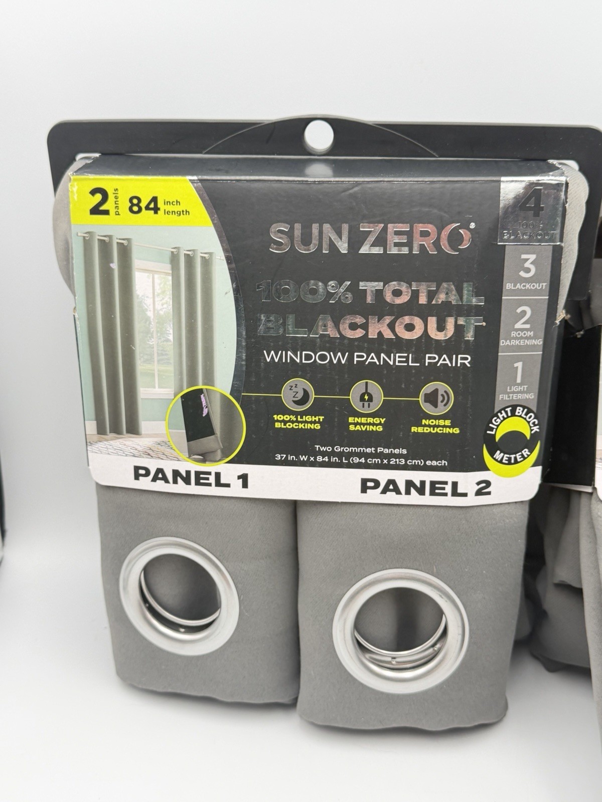 Sun Zero Blackout Window Curtains 2 Panels lot of 2, 37×63 Each NEW