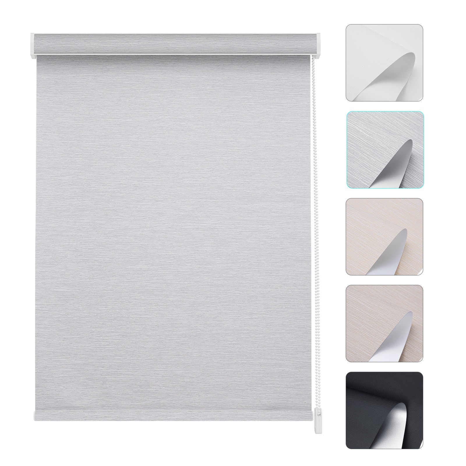 100% Blackout Roller Shades Window Blinds Thermal Insulated Fabric Blind-5colors