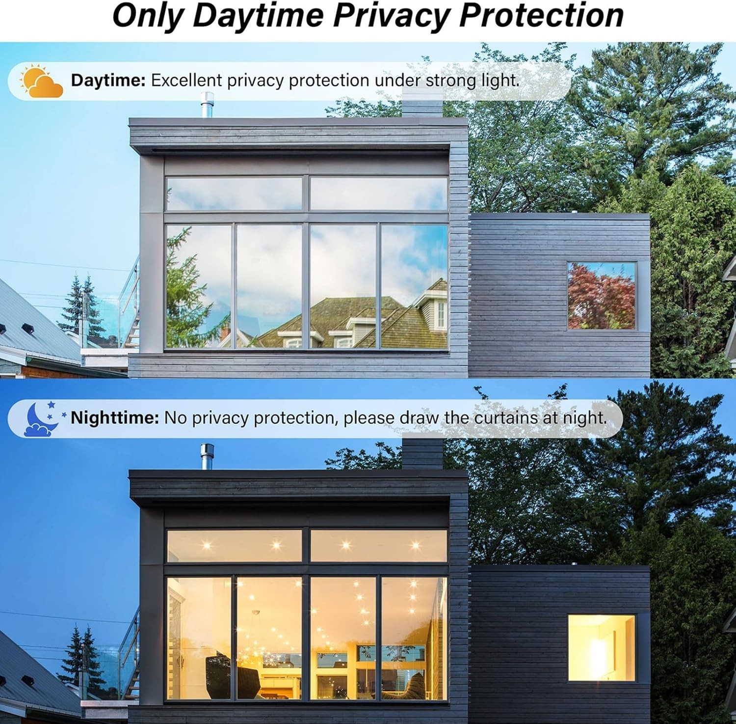 One Way Mirror Window Film Heat UV Reflective Privacy Tint Foil for Home Office