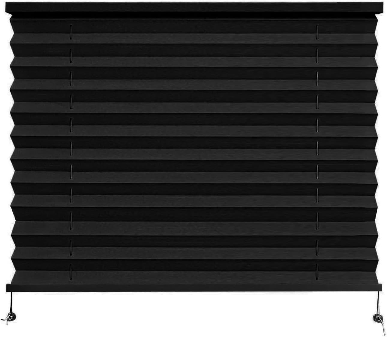 RV Blinds – Pleated Shades, 26″ W x 18″ L Black RV Window Shades for Camper,