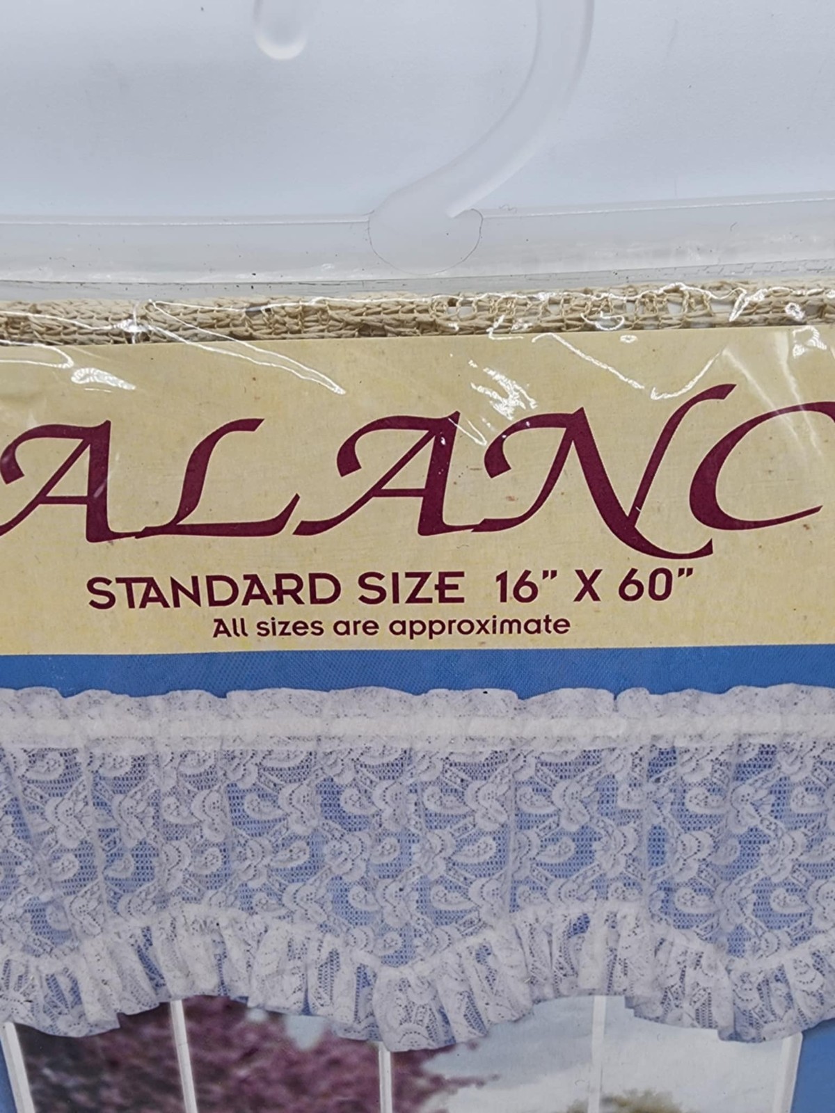 American Crafts White Lace Window Valance 16×60 #2540 New