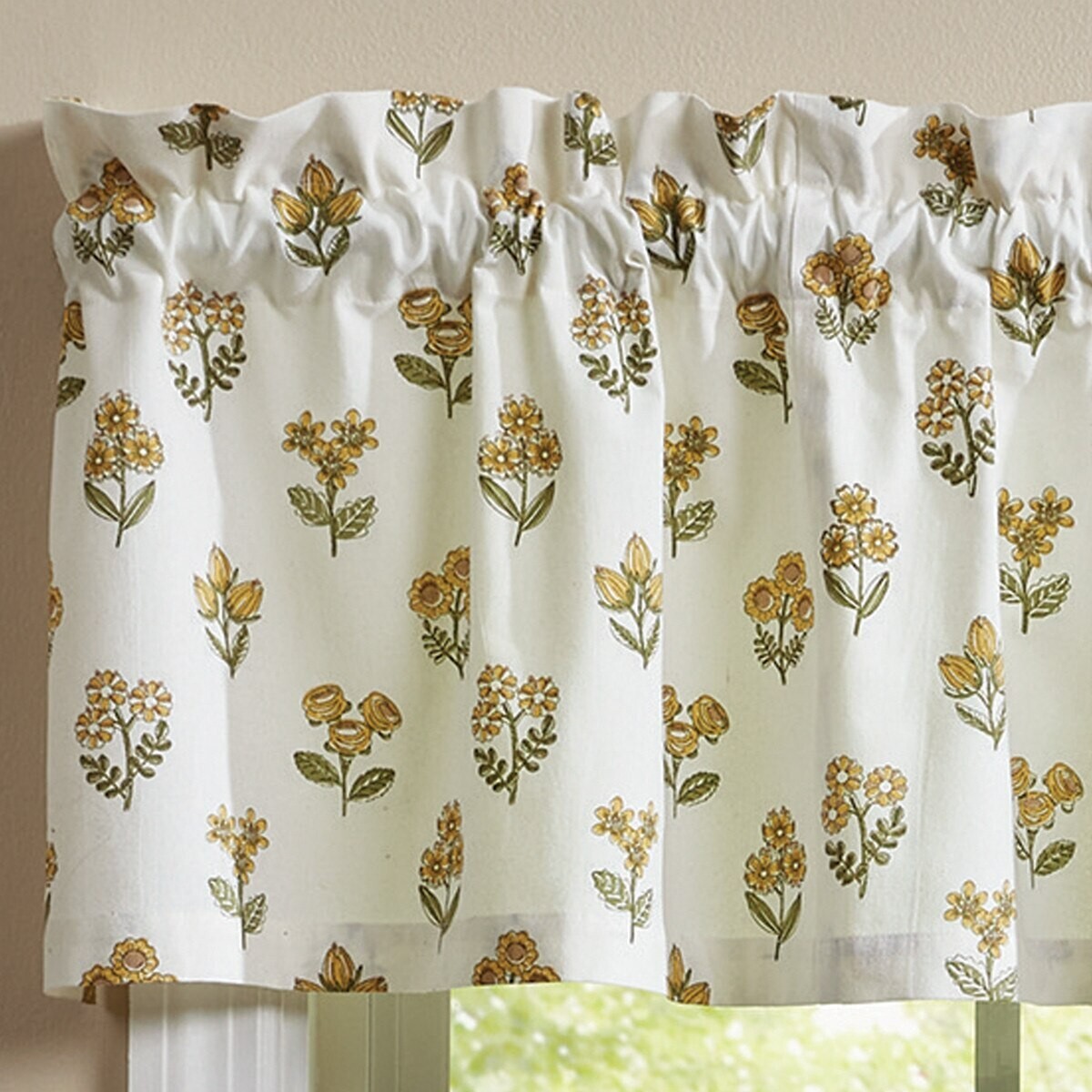 1 Golden Acres Floral Country Farmhouse Unlined Window Valance 60″ x 14″