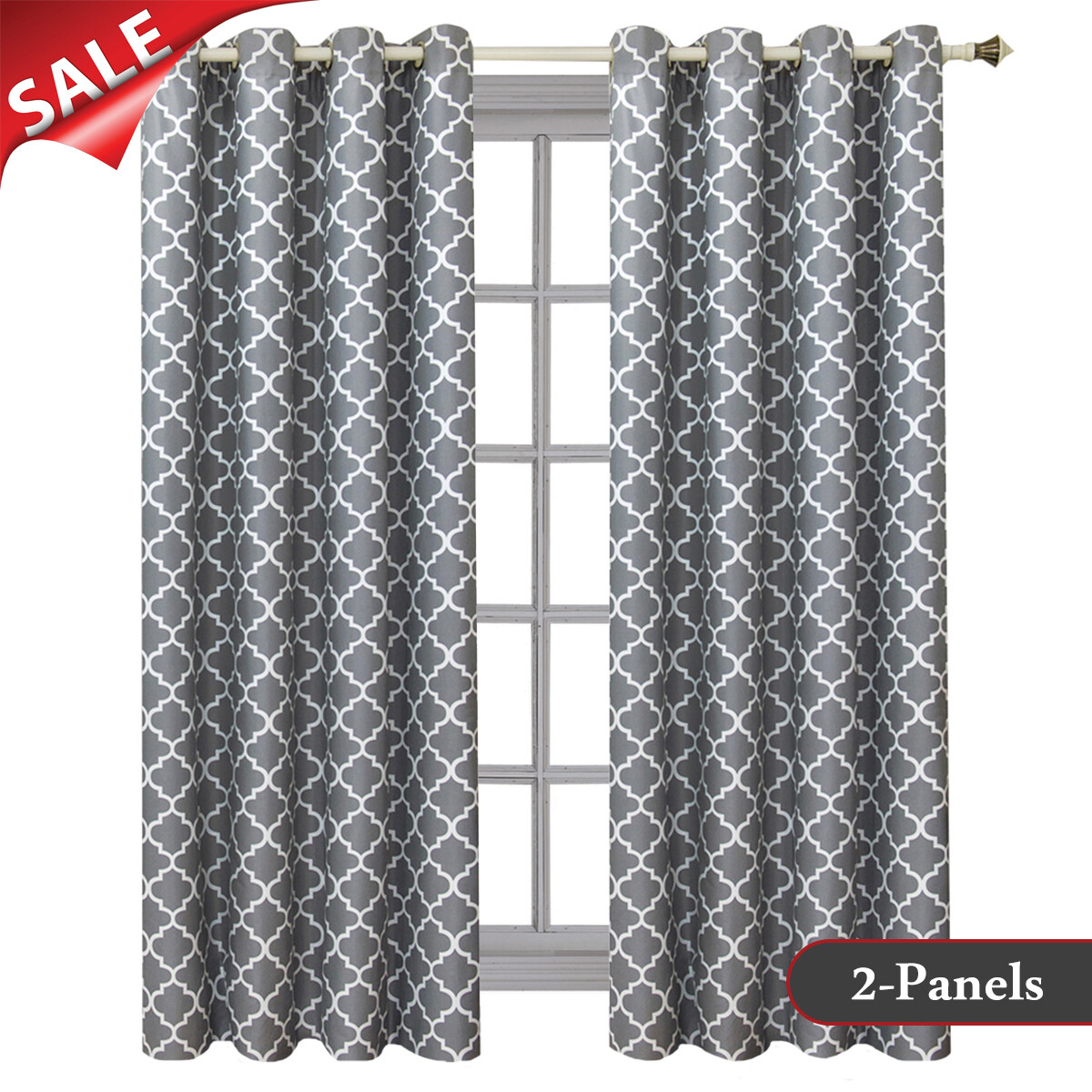 2 Panels 52 x 96″ Lava Gray Room Darkening Meridian Window Drapes & Curtain