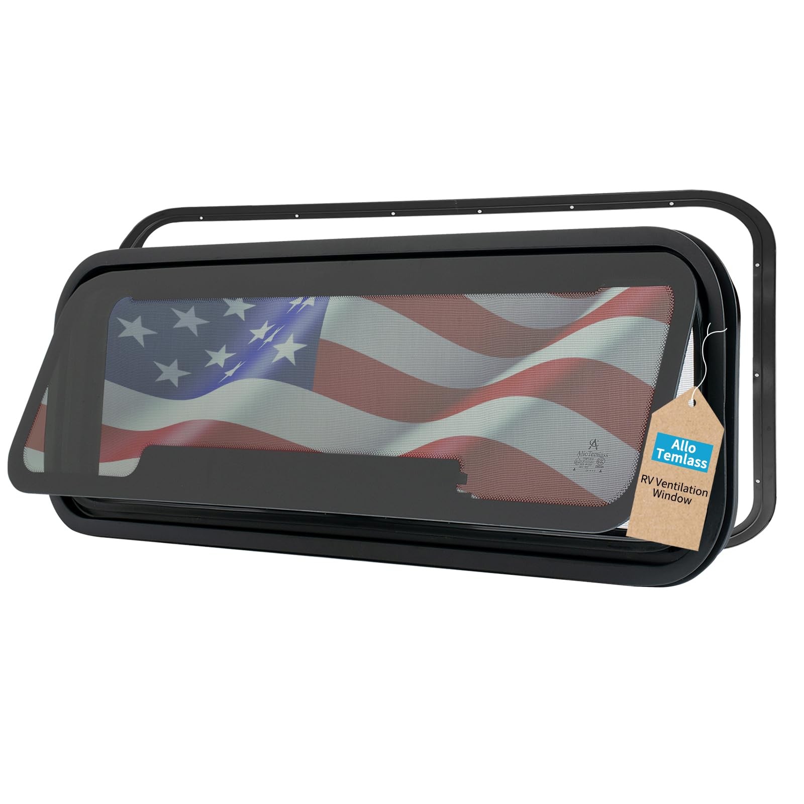34in x 11in RV Awning Vent Window DOT Replacement with Screen & Privacy Glass