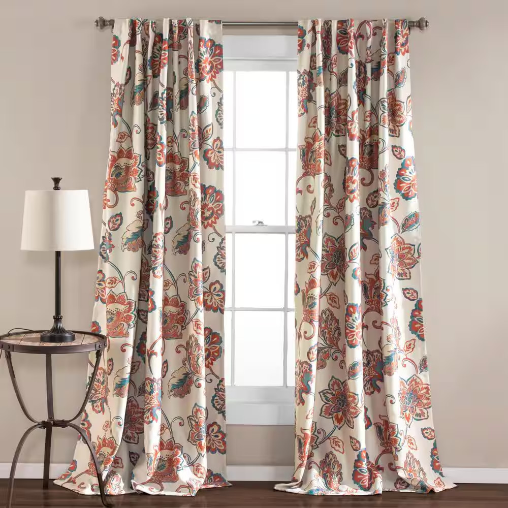 Ivory Solid Back Tab Room Darkening Curtain – 52 In. W X 84 In. L (Set of 2)