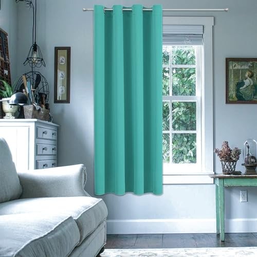 Grommet Blackout Curtains for Bedroom – Thermal 52″W x 45″L (Pack of 1) Teal