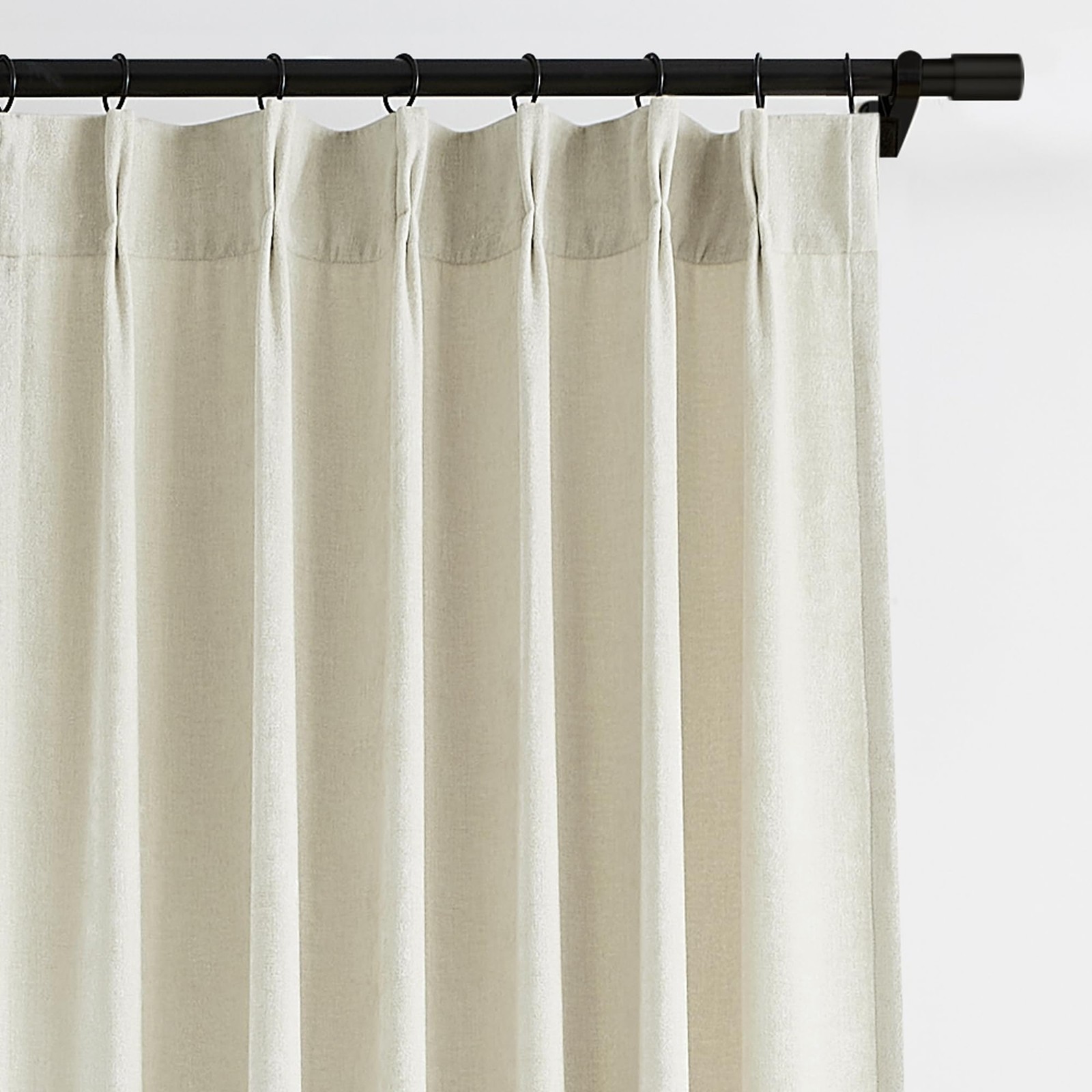 Vision Home Ivory Beige Pinch Pleated Curtains Velvet Chenille Light Filterin…
