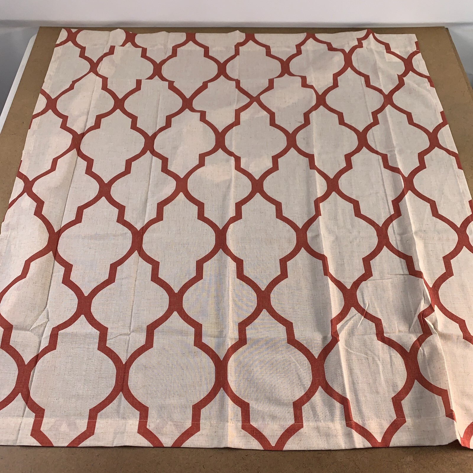 jinchan 52″ X 45″ Rust Beige Moroccan Tile Print Linen Blend Textured Panel NWT