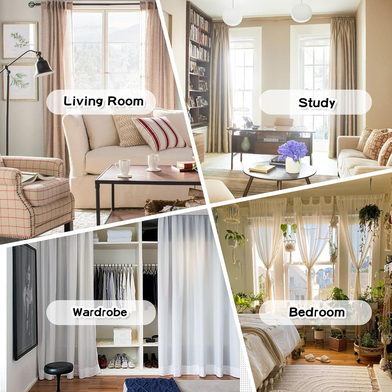 Cortinas rosas para dormitorio de niñas, cortinas infantiles de 54 pulgadas de l
