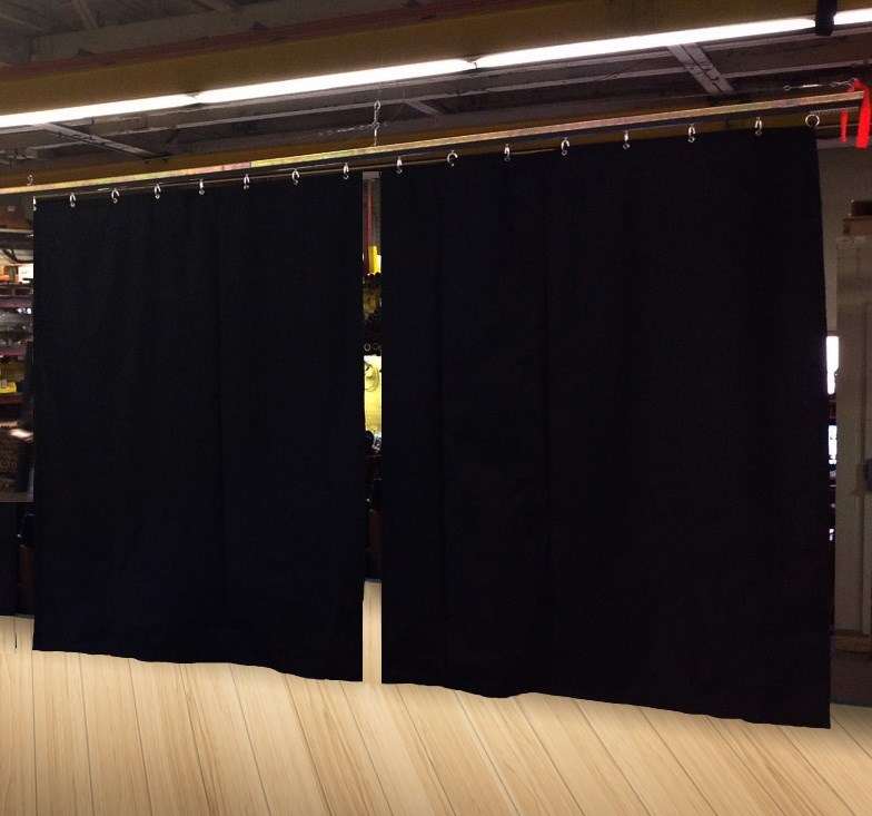 Lot of (2) Black Stage Curtain/Backdrop/Partition, 12 H x 11 W each, Non-FR