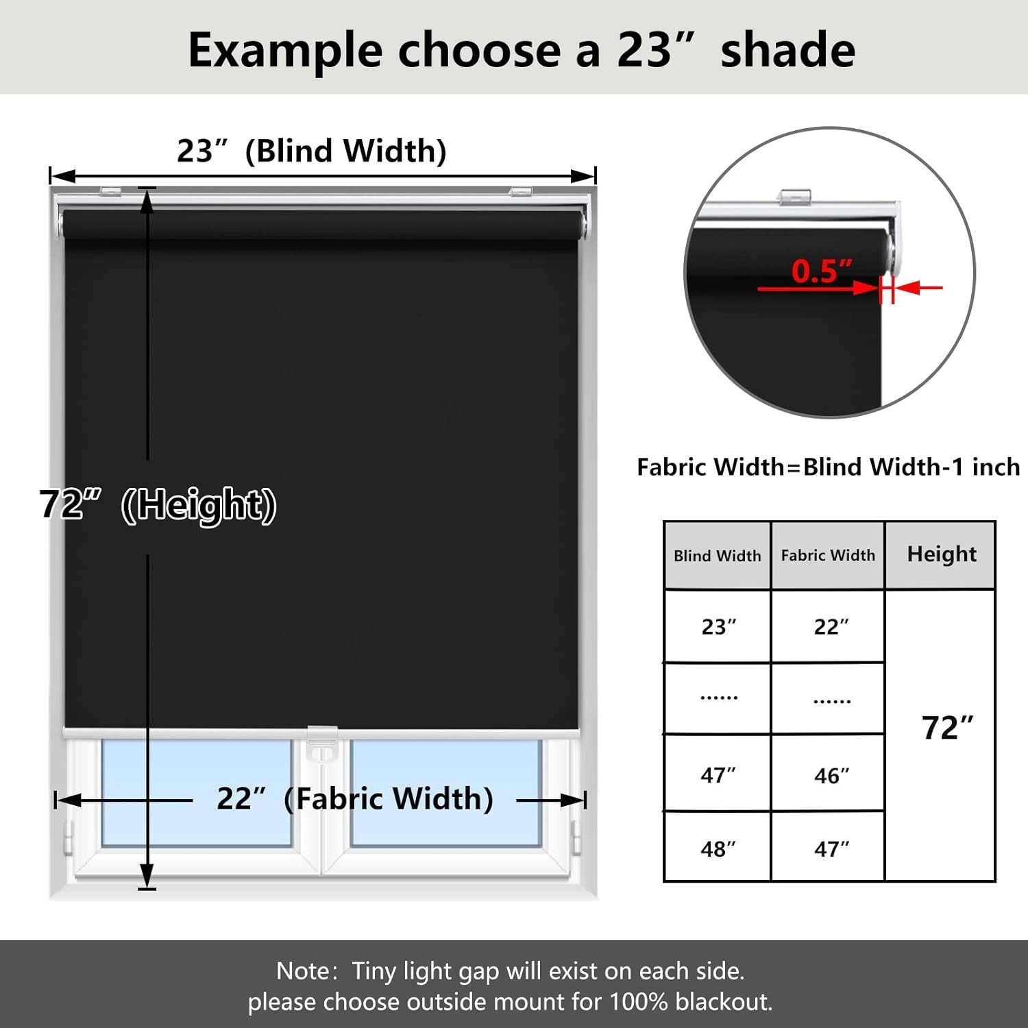 Thermal Insulated Cordless Roller Blinds – 30″ x 72″ With Elegant Black Design**