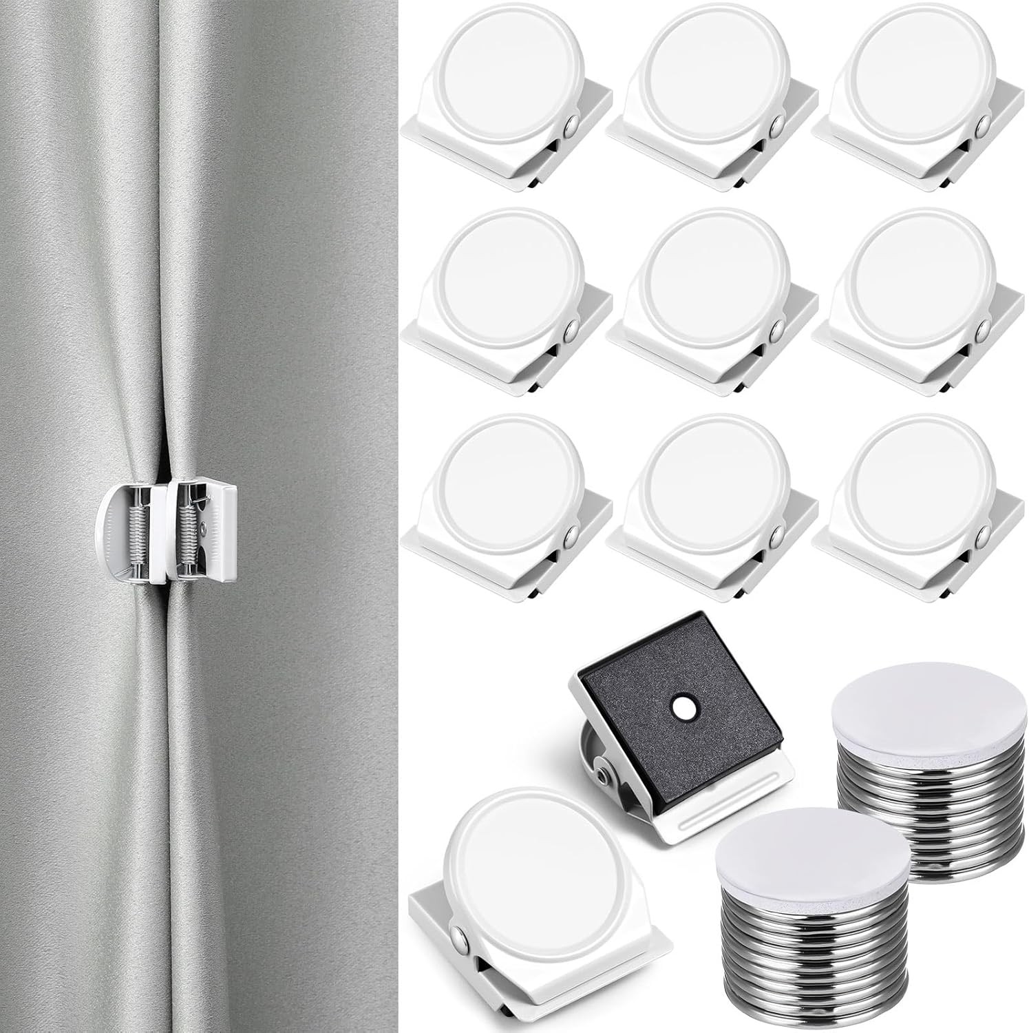 10 Magnetic Window Curtain Clips, Extra Large Magnetic Curtains