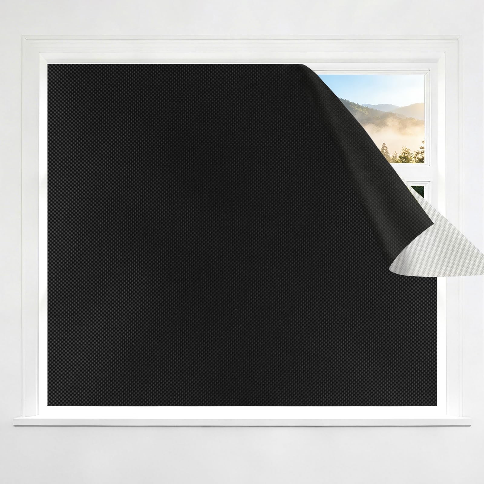 100% Blackout Curtains for Bedroom, No Drill Window Shades, Portable DIY Blac…