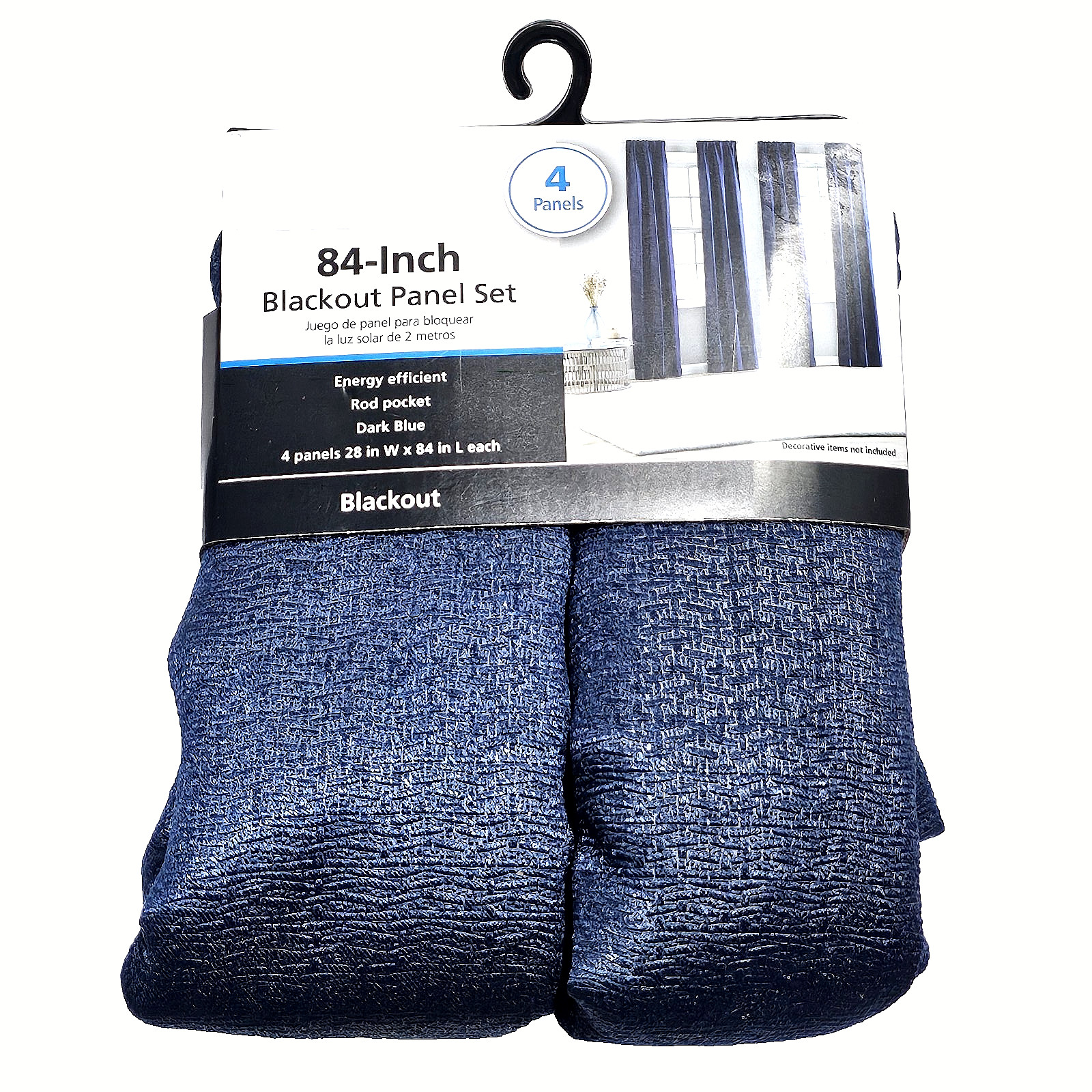 Mainstays Blackout Panel Set Blue Cove 28in W x 84in L Each
