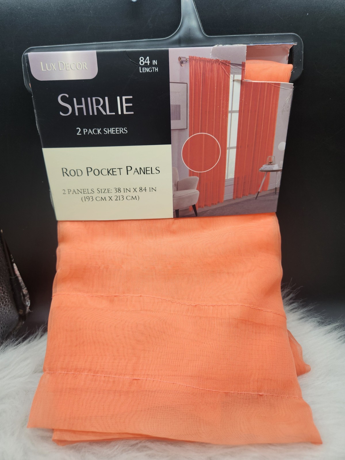 2 Pack Sheers 76″x84″ Rod Pocket Panels Peach Color Shirlie Lux Decor 100% Poly