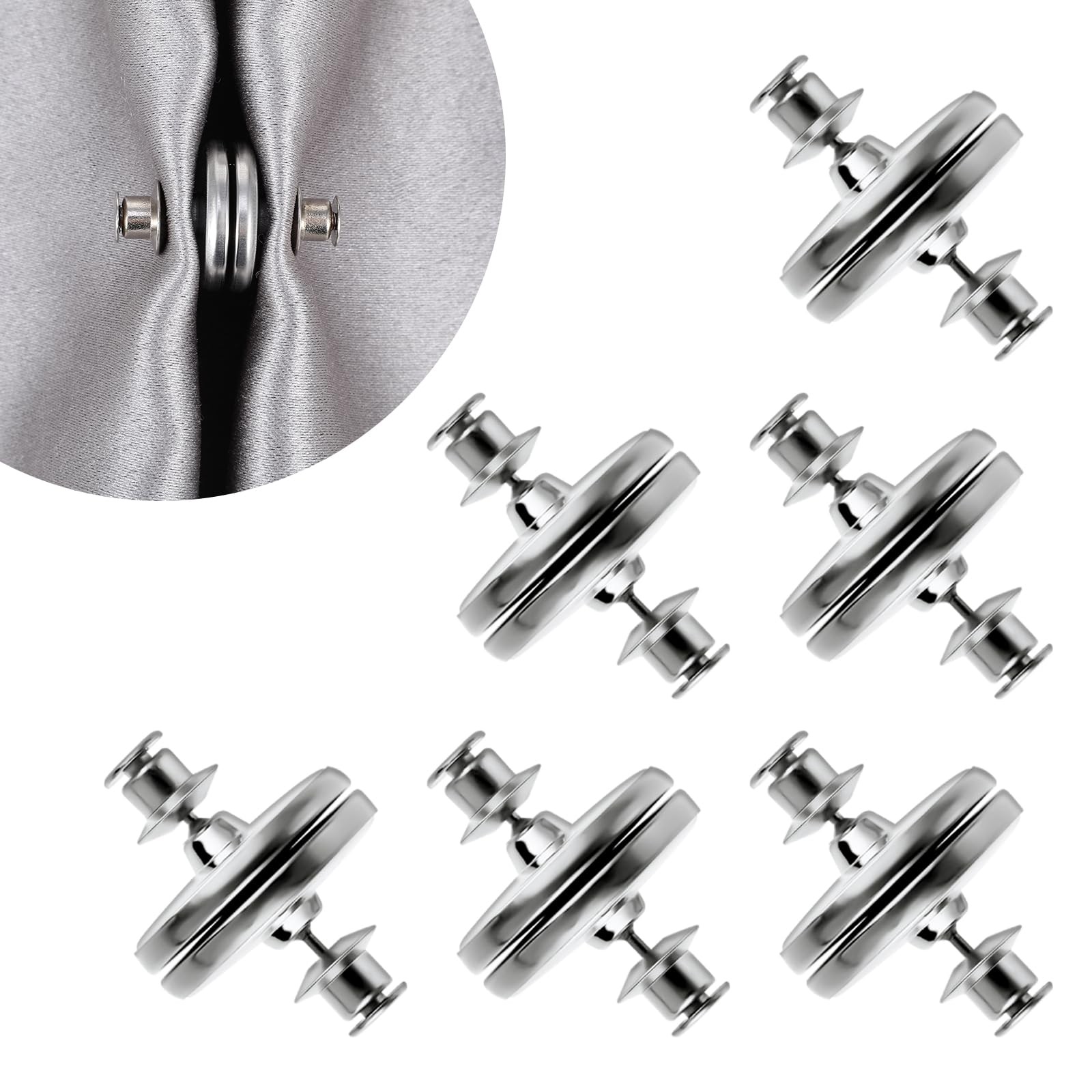 6 Pcs Magnetic Curtain Clips – Closure Pins to Keep Curtains Closed