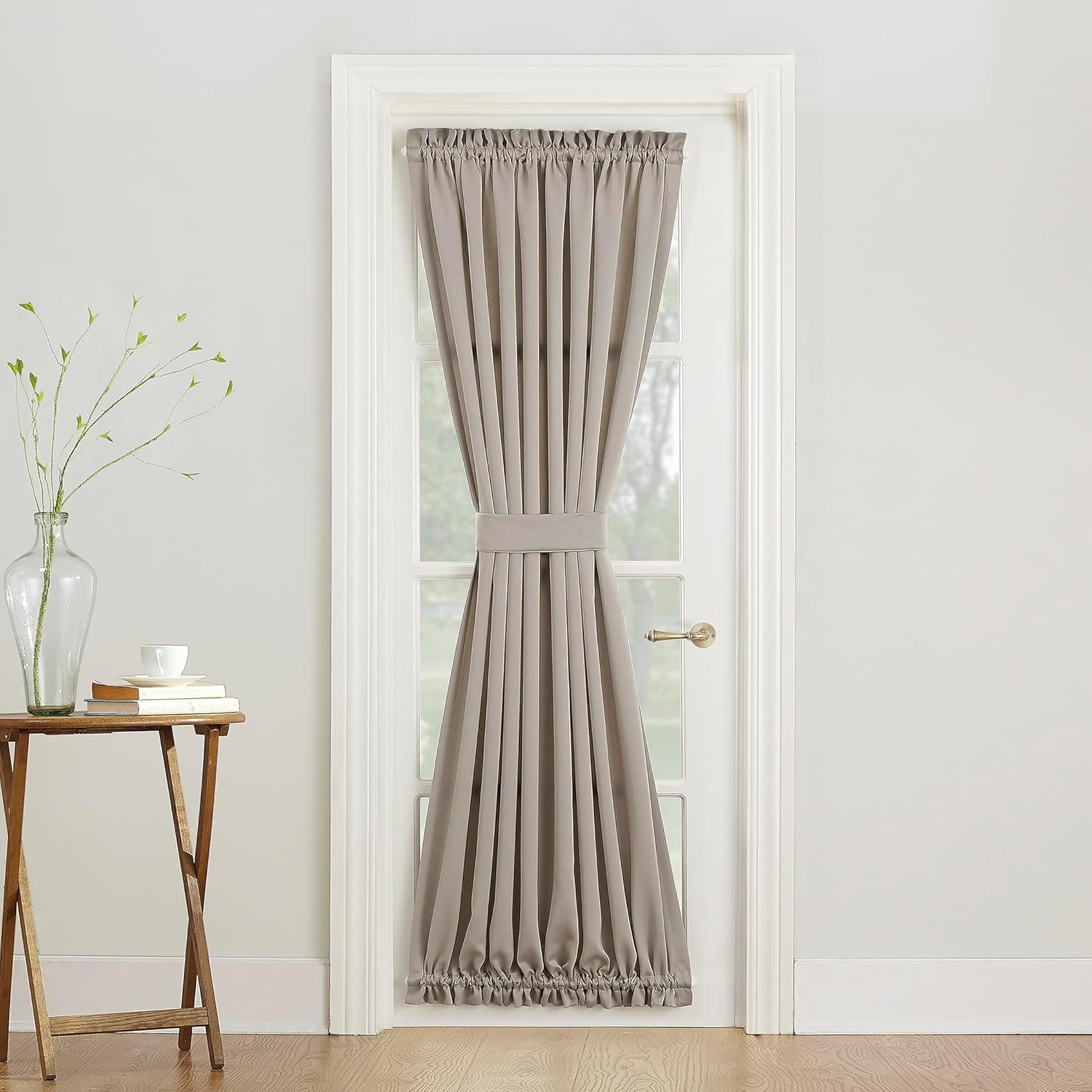 Barrow Energy Efficient Rod Pocket Door Curtain Panel, 54″ x 72″, Stone