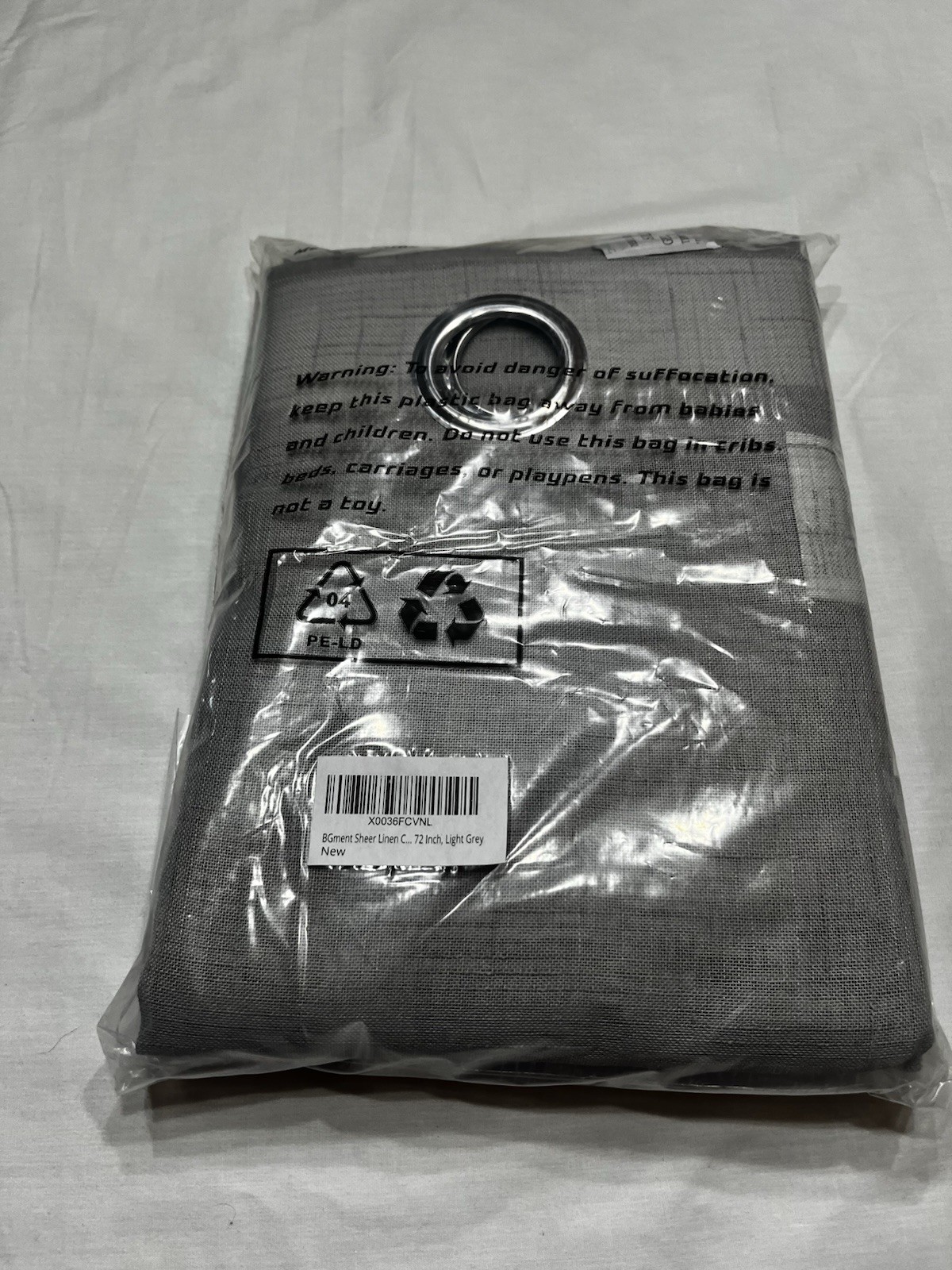 2 Panels Natural Linen Semi Sheer Window 42″W x 72″L (Pack of 2) Light Grey