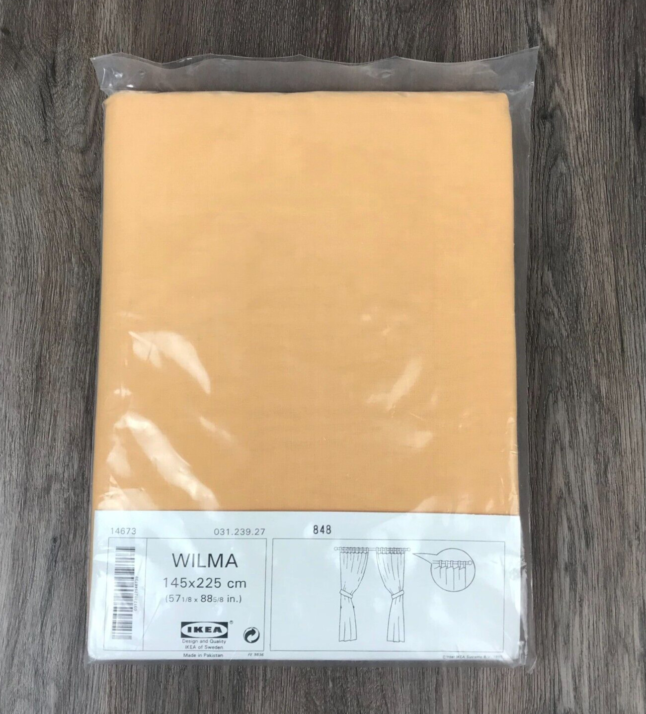 Ikea Wilma Curtain Panels 51 x 88 Yellow Orange