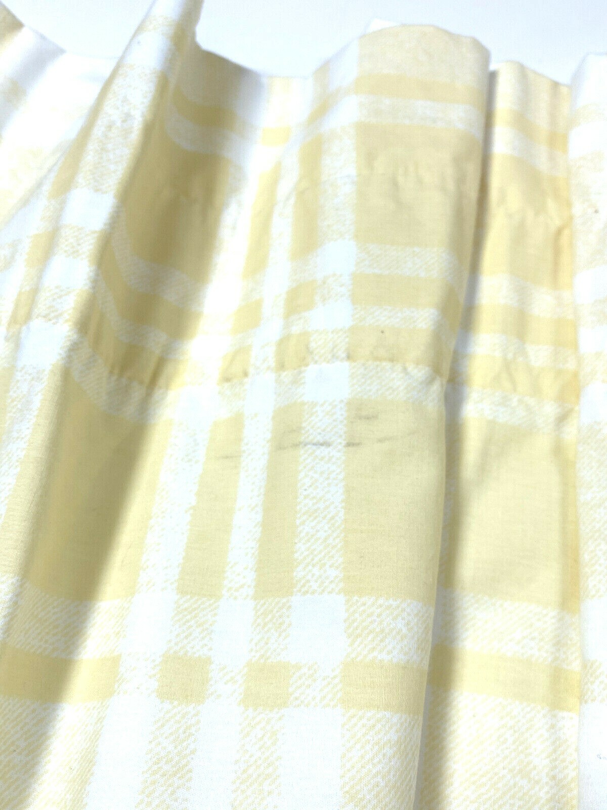 By Design Valances Yellow White Plaid Pair Short Curtains Percale Window Drapes