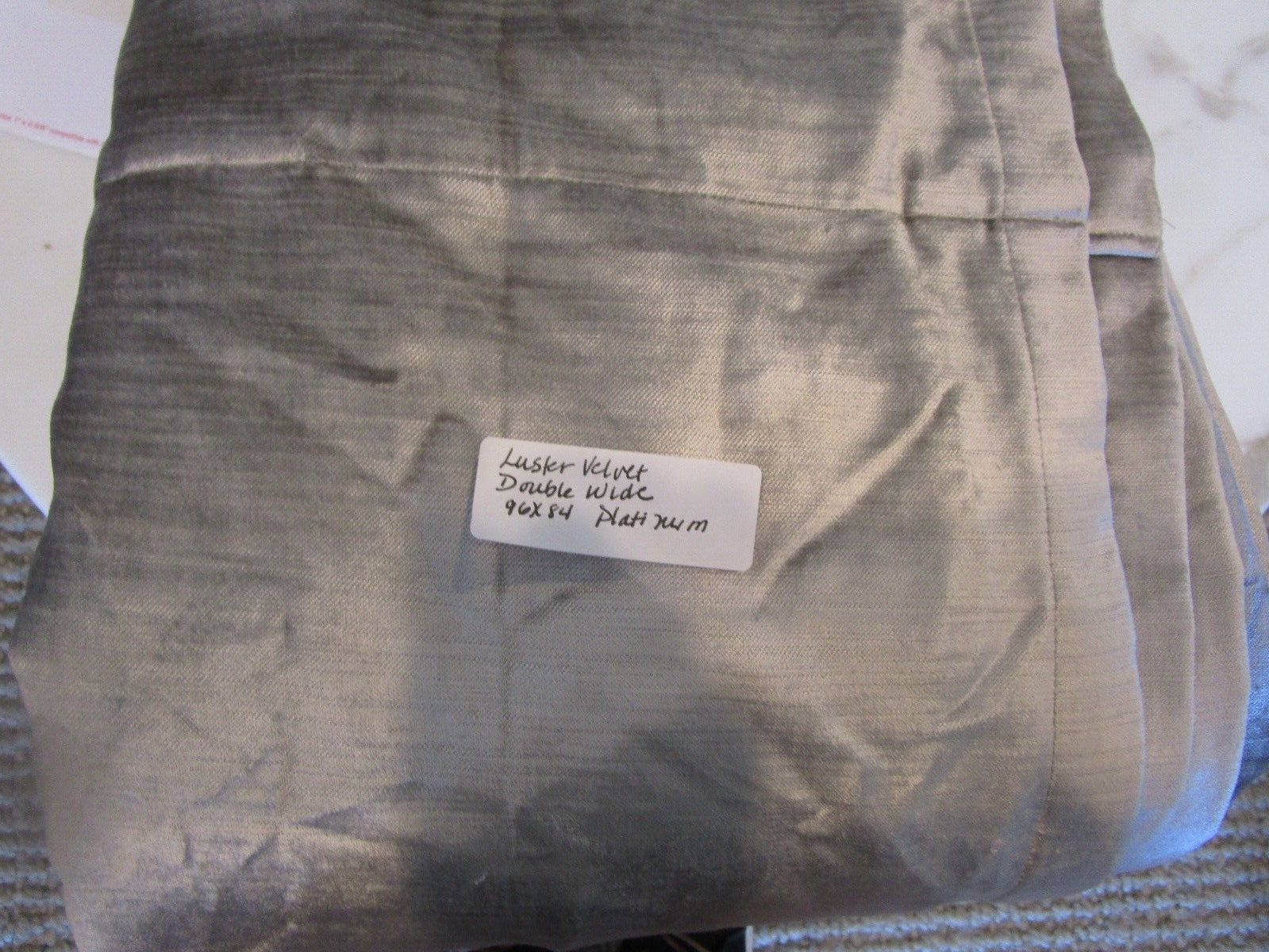 2 West Elm cotton Luster Velvet drapes panels curtains 96 84 platinum Blackout