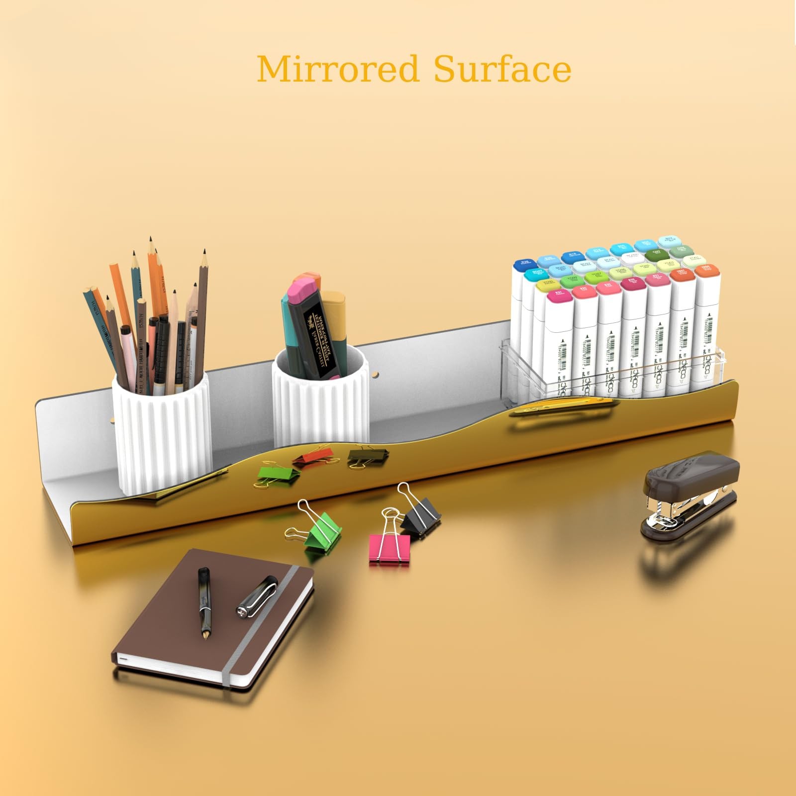 Gold Mirror Acrylic Wall Shelf 15 Inch Glam Floating Shelf for Wall Decor Pla…