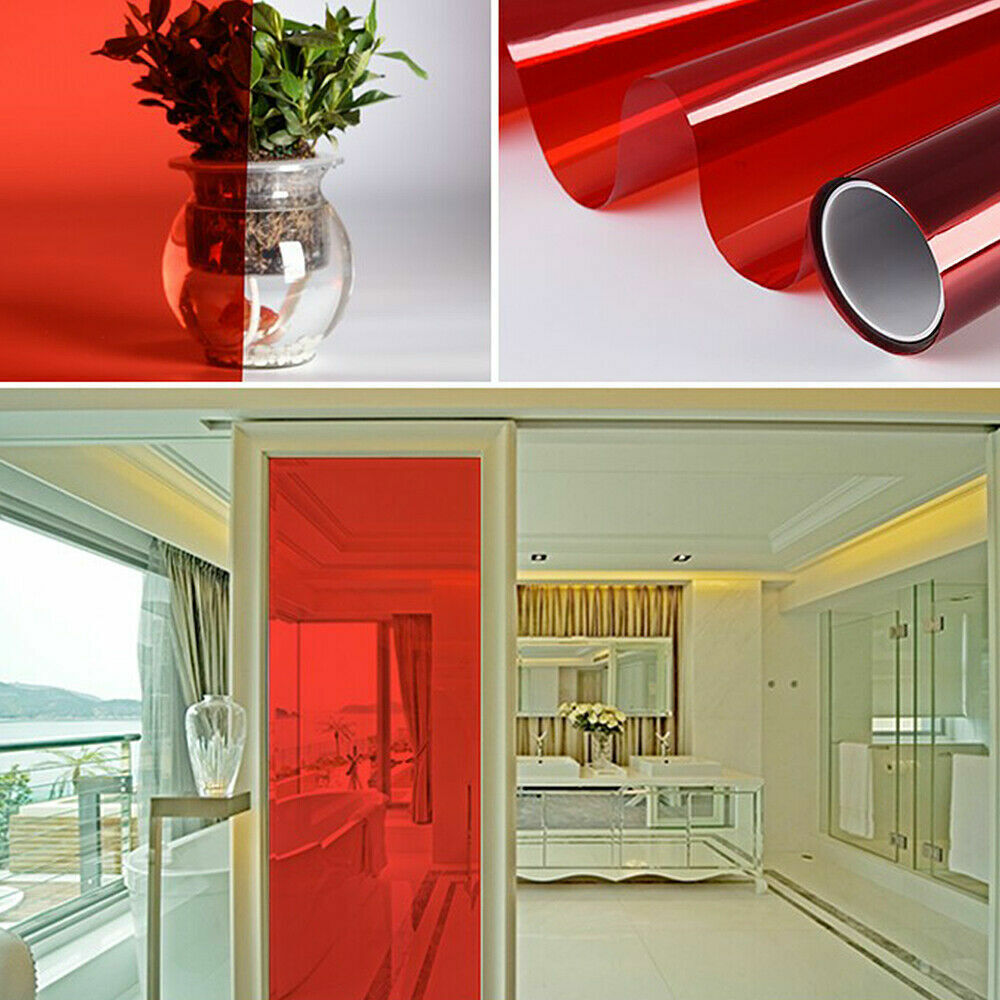 23.6″x78.7″ Transparent Colored Window Film Tint Sun Blocking Home Office Decor