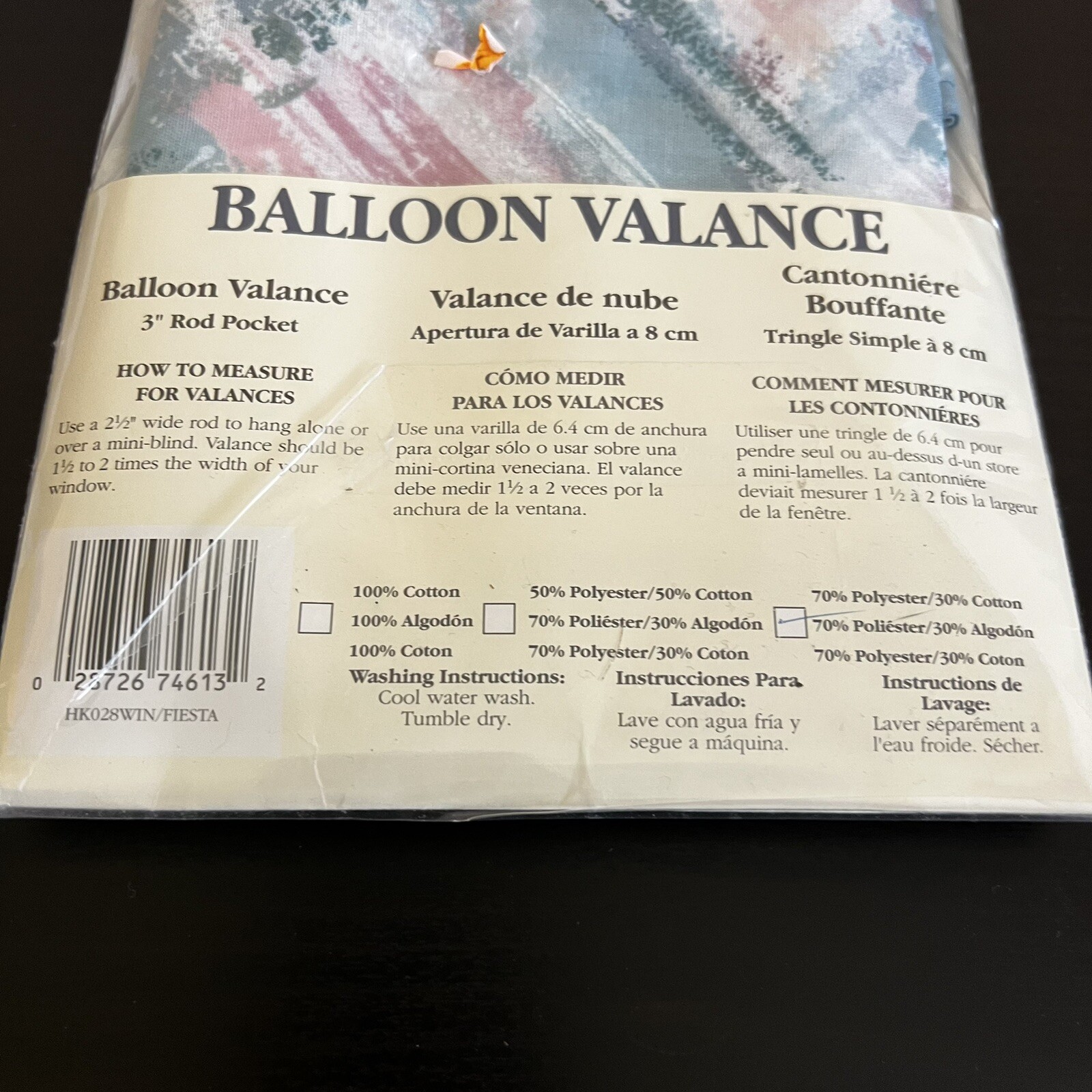Vintage NWT Balloon Valance 72” W X 15” L Made In USA 80s 90s Retro