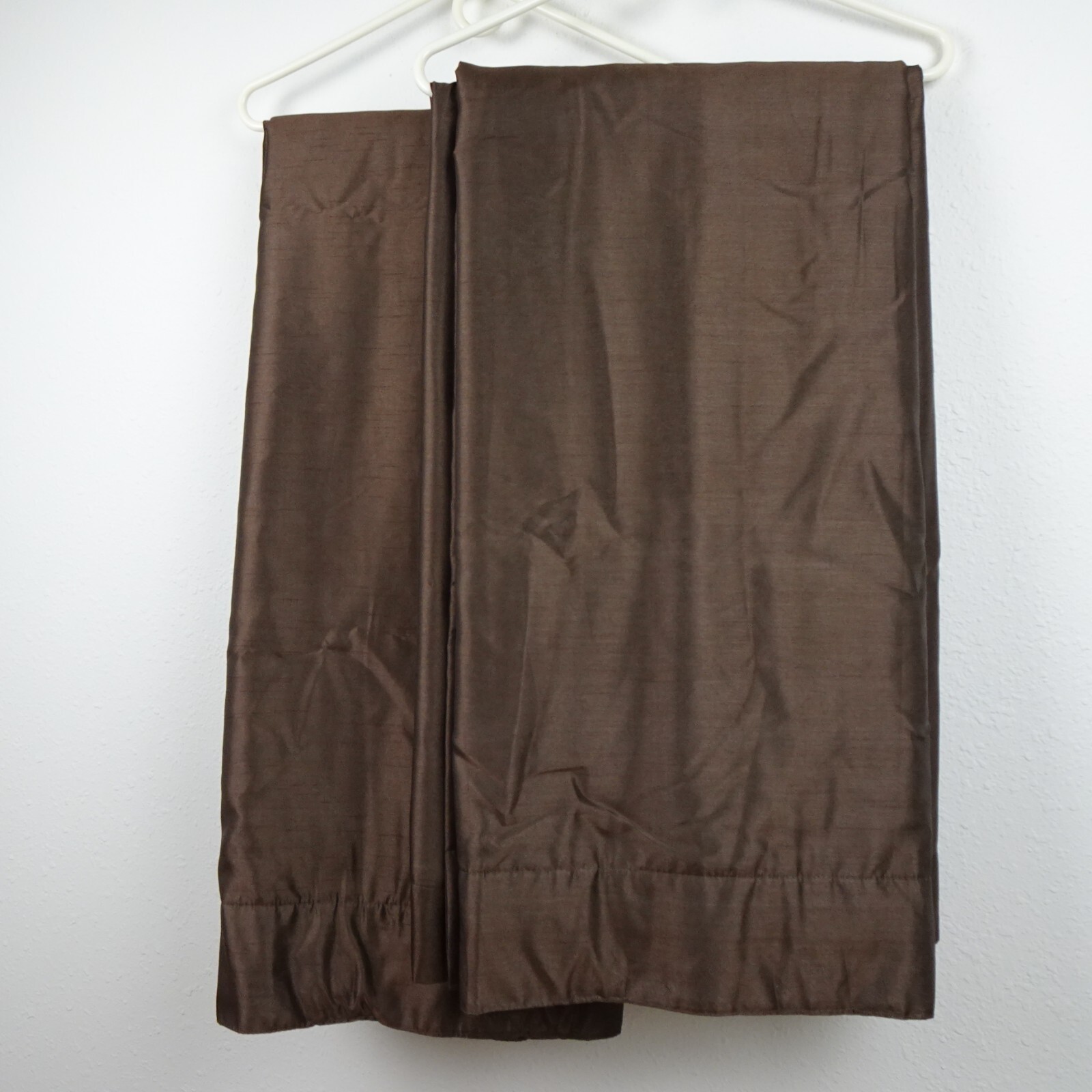 Drapery Set Long Brown Lined TWO Panels 50 x 108″ Rod Pocket Drapes Curtains