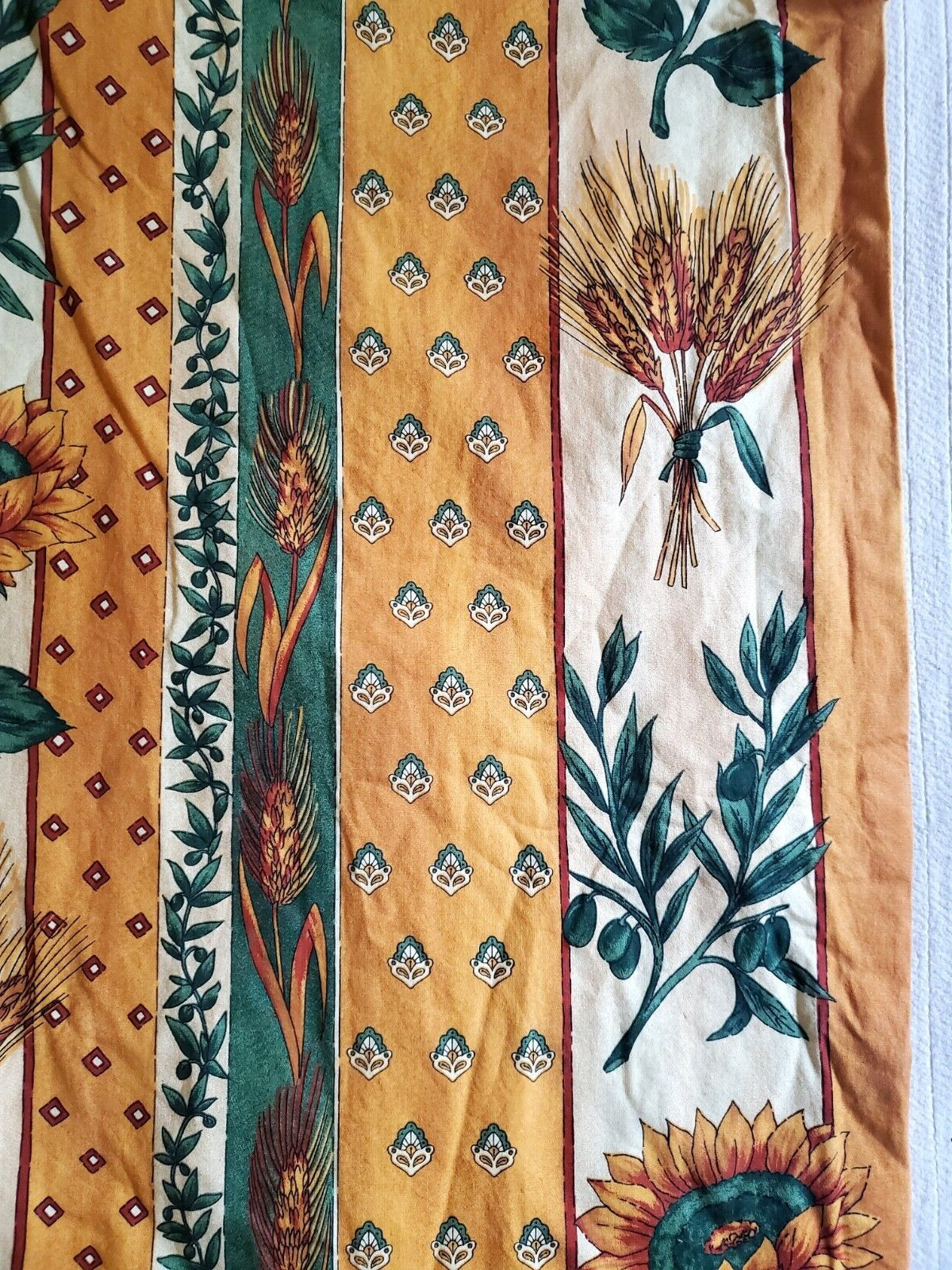Superb Custom Provencal French Fabric Gold Curtains Sunflowers Wheat Olives (3)