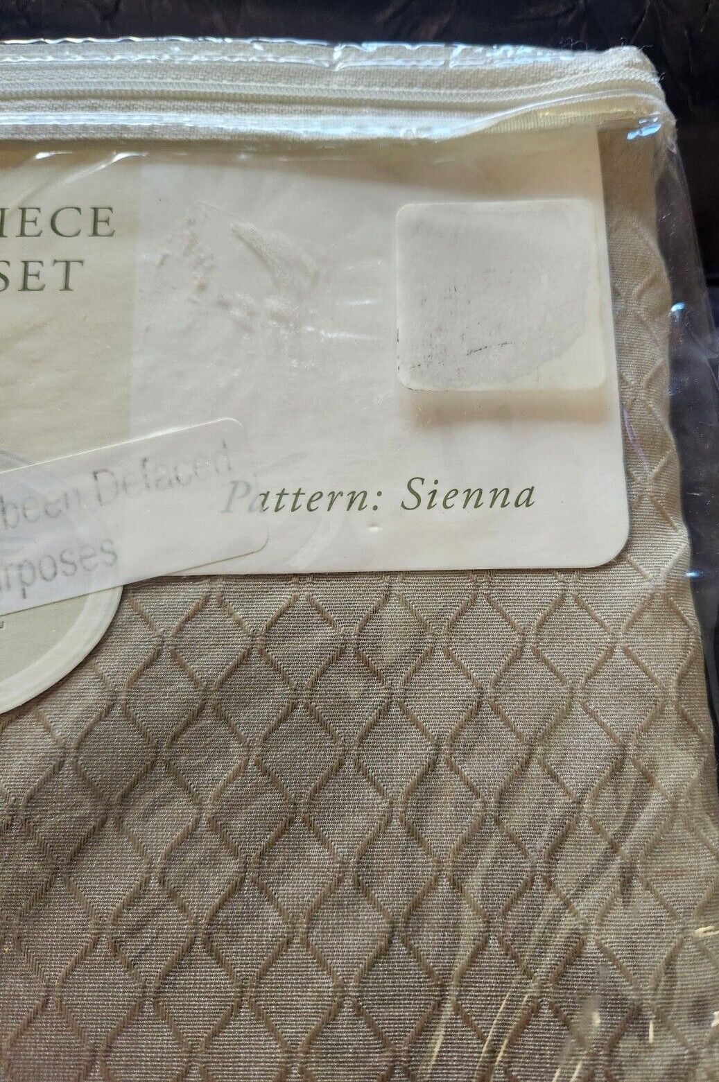 SEARS WHOLE HOME SIENNA 2 PIECE VALANCE SET 82″ X 19″ TAN NEW