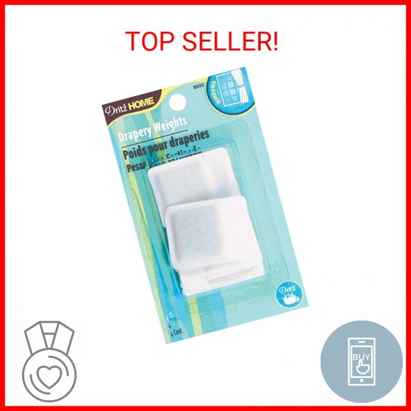 Dritz Home 8920 Covered Lead Drapery Weights (4-Piece) , White