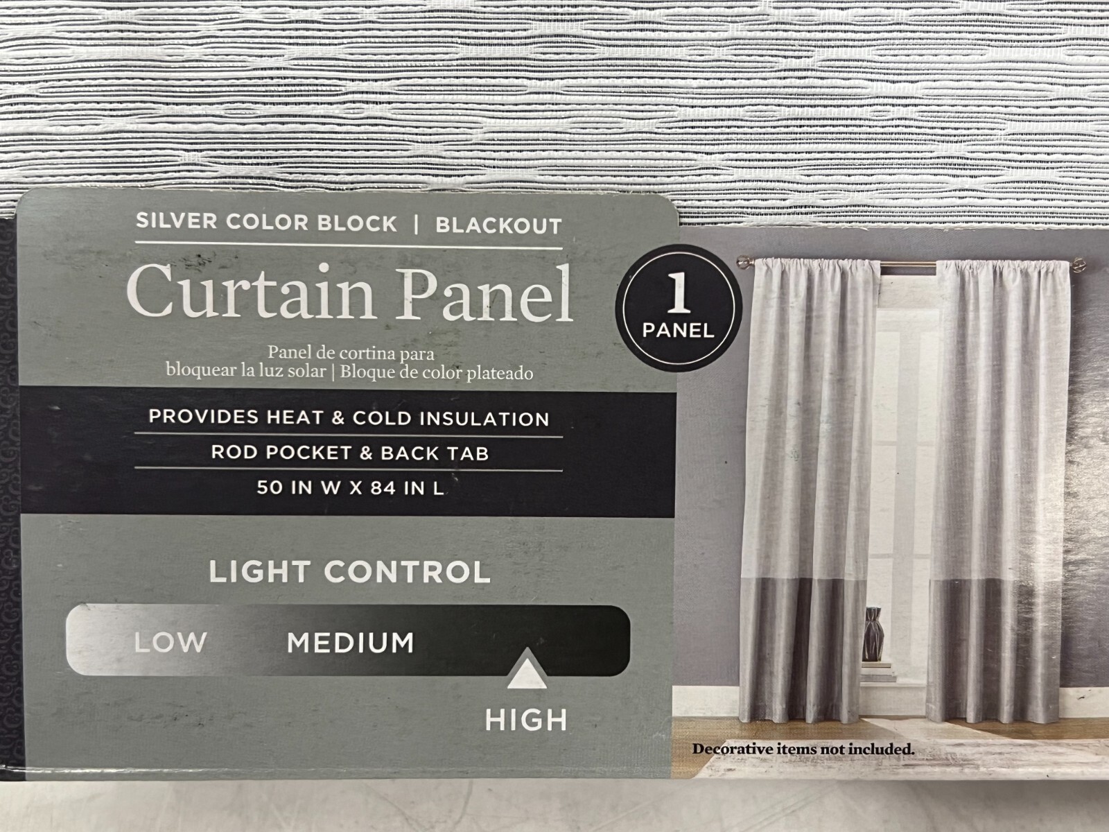 QTY 2 Colorblock Solid Polyester Pole Top Blackout Single Curtain Panel 50 X 84″