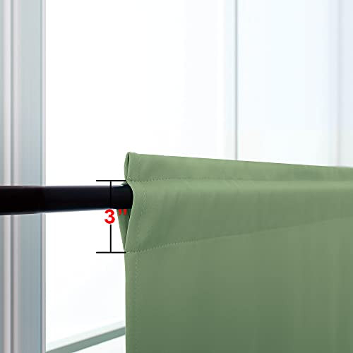 36 Inch Curtains Cafe Length for 34″W x 36″L (Pack of 2) Sage Green