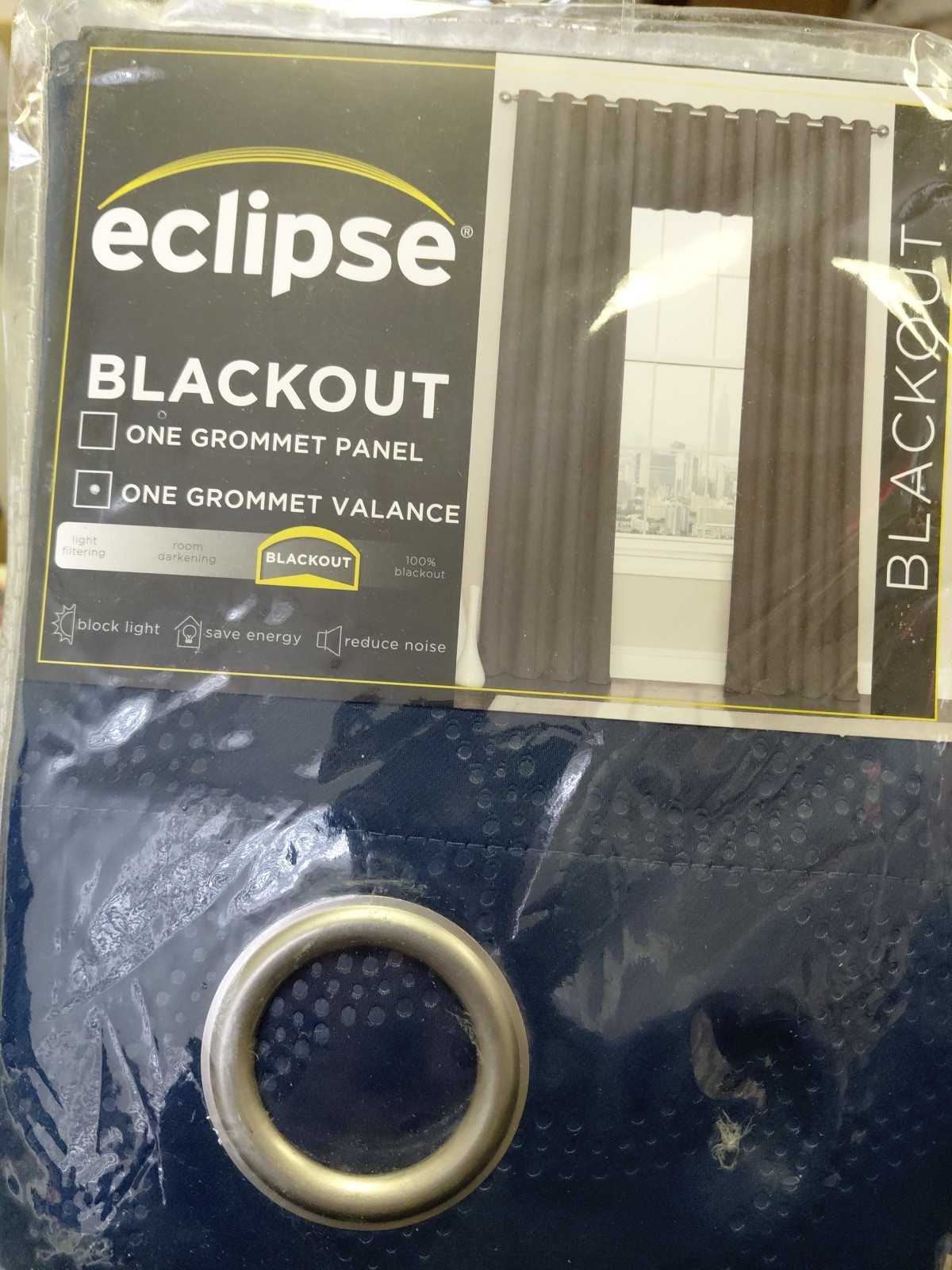 Eclipse Kingston Thermaweave Grommet Valance 52in x 18in Navy