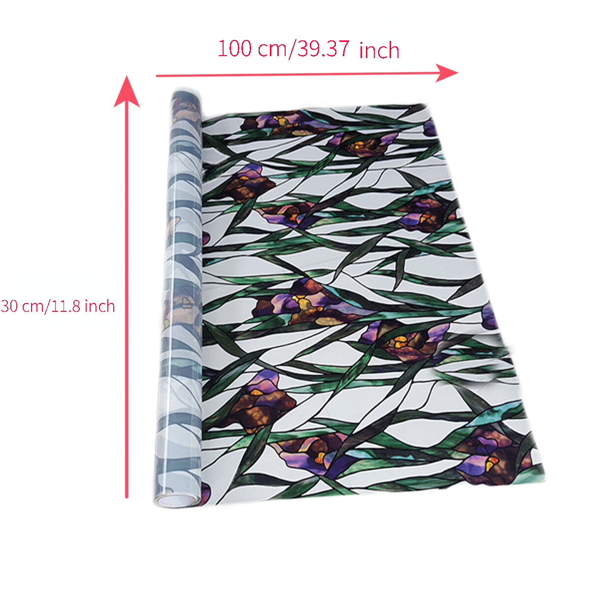 Static Window Film Privacy Frosted Stained Jasmine Flower Glass Stickers Modern