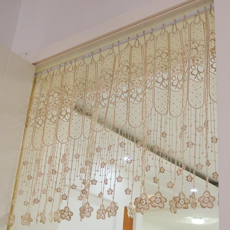 Crochet Door Curtain Lace Veil White 100 120 150 200 250 300 cm