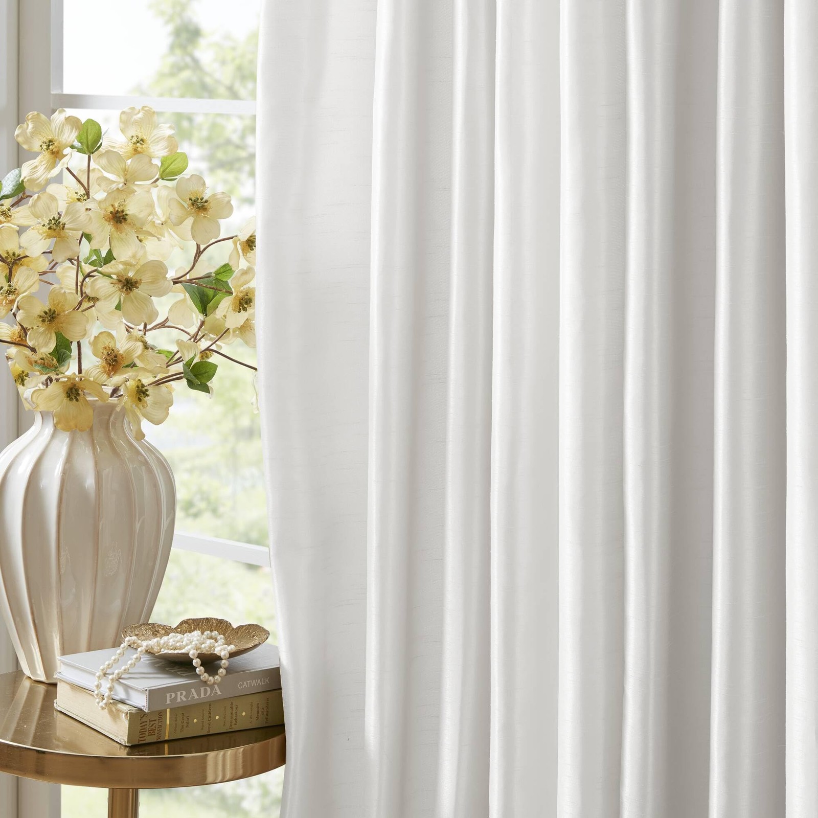 Madison Park Emilia Faux Silk Total Blackout Single Curtain with Privacy Lining,