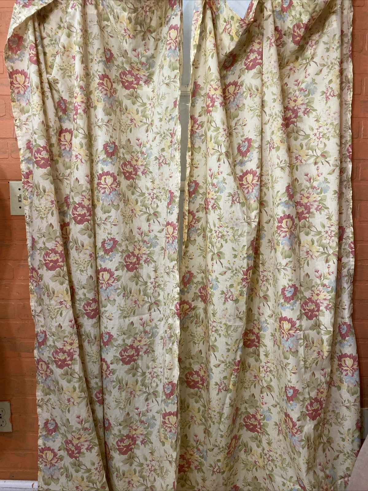 Vtg JC Penney Home Collection Floral Curtain Set 42×85