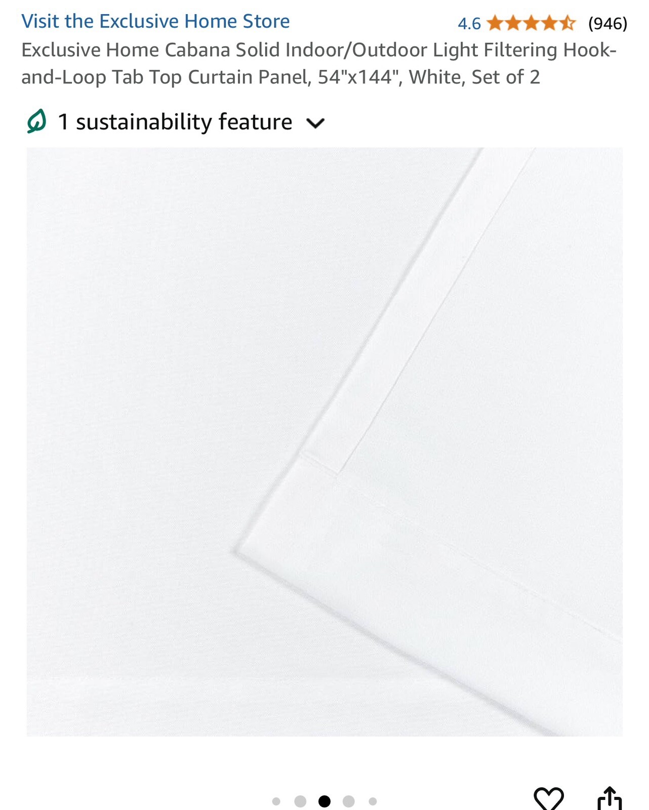 Cabana Solid Indoor/Outdoor Light Filtering Hook-and-Loop Tab Top Curtain Pan…